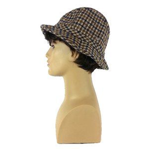 Plaid Fedora Wool Blend Water Proof Houndstooth
